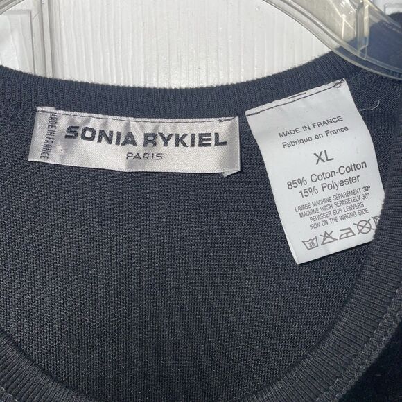 Sonia Rykiel Paris XL Black Y2k Velvet A Line Mini Dress w/ Front Pockets 90s - Picture 5 of 5